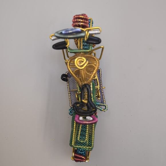 Hand Made Wire Wrapped Metal Mesh Spiral Coil Motorcycle Modern Art Sculpture - Picture 5 of 7